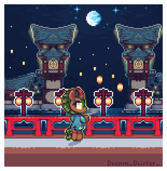 Size: 1395x1422 | Tagged: safe, artist:mariothepixelarter, derpibooru import, cinder glow, summer flare, kirin, semi-anthro, chinese new year, female, lunar new year, pixel art, solo, year of the dragon