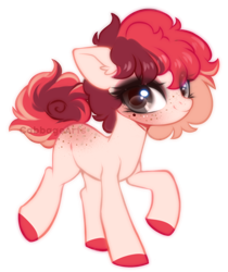 Size: 600x715 | Tagged: safe, artist:cabbage-arts, derpibooru import, oc, oc only, oc:cherry pepper, butt freckles, freckles, simple background, solo, transparent background