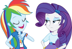 Size: 3735x2520 | Tagged: safe, derpibooru import, edit, edited screencap, editor:homersimpson1983, screencap, rainbow dash, rarity, human, equestria girls, rainbow rocks, background removed, belt, boots, clothes, duo, duo female, female, high heel boots, jacket, not a vector, shirt, shoes, simple background, skirt, socks, transparent background, vest