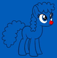 Size: 500x515 | Tagged: safe, artist:nova-bases, artist:spitfirethepegasusfan39, derpibooru import, earth pony, pony, g4, adult blank flank, base used, blank flank, blue background, frown, male, mr. men, mr. men little miss, mr. worry, ponified, red nose, simple background, smiling, solo, species swap, stallion, worried, worried smile