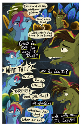 Size: 2000x3100 | Tagged: safe, artist:seventozen, derpibooru import, rainbow dash, oc, oc:parthus, pony, comic:the problem of parthus