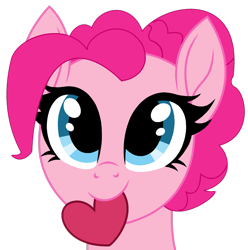 Size: 1955x1970 | Tagged: safe, artist:starshade, artist:twilyisbestpone, derpibooru import, pinkie pie, earth pony, pony, g4, base used, bust, cute, daaaaaaaaaaaw, diapinkes, female, heart, hnnng, looking at you, mare, mouth hold, simple background, smiling, smiling at you, solo, transparent background, weapons-grade cute