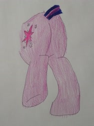 Size: 3072x4096 | Tagged: safe, anonymous artist, derpibooru import, twilight sparkle, unicorn twilight, pony, unicorn, g4, butt, female, plot, solo, traditional art, twibutt