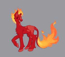 Size: 4000x3500 | Tagged: safe, artist:hederacea, derpibooru import, pony, unicorn, fire, gray background, hermitcraft, minecraft, ponified, simple background, solo, species swap, tango, tangotek