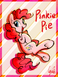 Size: 1125x1500 | Tagged: safe, artist:lydia, derpibooru import, pinkie pie, earth pony, pony, looking at you, smiling, smiling at you