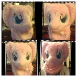 Size: 1024x1024 | Tagged: safe, artist:albinowolfen, derpibooru import, oc, oc:fluffle puff, bust, fursuit, irl, photo, ponysuit, portrait