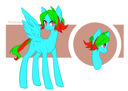 Size: 2184x1556 | Tagged: artist needed, safe, derpibooru import, oc, oc:precised note, no pupils, smiling, spread wings, tail, two toned mane, two toned tail, wings