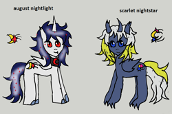 Size: 1188x790 | Tagged: source needed, useless source url, safe, artist:ask-luciavampire, derpibooru import, oc, oc only, oc:august nightlight, oc:scarlet nightstar, dracony, dragon, hybrid, pony, undead, vampire, older, tumblr