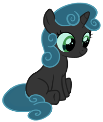 Size: 1500x1775 | Tagged: artist needed, safe, anonymous artist, derpibooru import, queen chrysalis, sweetie belle, changeling, pony, unicorn, female, filly, foal, fusion, fusion:queen chrysalis, fusion:sweetie belle, queen belle, recolor, simple background, sitting, smiling, transparent background