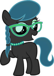 Size: 1920x2690 | Tagged: artist needed, safe, anonymous artist, derpibooru import, queen chrysalis, silver spoon, changeling, earth pony, pony, cute, female, filly, foal, fusion, fusion:queen chrysalis, fusion:silver spoon, glasses, jewelry, necklace, open mouth, open smile, pearl necklace, raised hoof, raised leg, recolor, silverbetes, simple background, smiling, transparent background