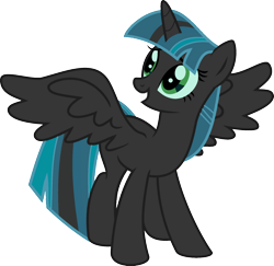 Size: 1920x1869 | Tagged: artist needed, safe, anonymous artist, derpibooru import, queen chrysalis, twilight sparkle, twilight sparkle (alicorn), alicorn, pony, female, fusion, fusion:queen chrysalis, fusion:twilight sparkle, grin, mare, recolor, simple background, smiling, spread wings, transparent background, wings