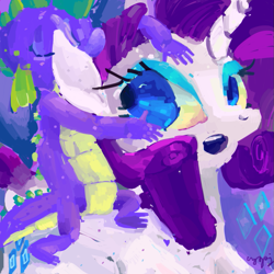 Size: 875x874 | Tagged: safe, artist:cutebrows, derpibooru import, rarity, spike, spike riding rarity