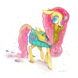 Size: 1200x1200 | Tagged: safe, artist:cutebrows, derpibooru import, fluttershy, clothes, scarf, solo