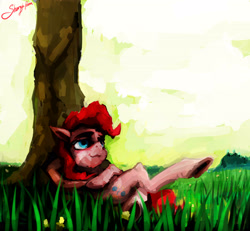 Size: 4097x3793 | Tagged: safe, artist:sharpieboss, derpibooru import, pinkie pie, g4, solo, tree