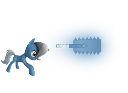 Size: 1047x764 | Tagged: safe, artist:transparentjiggly64, derpibooru import, trixie, pony, unicorn, g4, 3d, female, magic, mare, saw, simple background, solo, transparent background