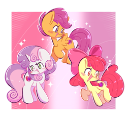 Size: 1643x1519 | Tagged: safe, artist:typhwosion, derpibooru import, apple bloom, scootaloo, sweetie belle, earth pony, pegasus, pony, unicorn, crusaders of the lost mark, g4, adorabloom, apple bloom's bow, blushing, bow, cute, cutealoo, cutie mark crusaders, diasweetes, februpony, female, filly, foal, hair bow, happy, open mouth, open smile, smiling, spread wings, wings