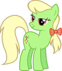 Size: 5360x6141 | Tagged: safe, artist:90sigma, derpibooru import, apple munchies, earth pony, pony, g4, the last roundup, .svg available, absurd resolution, apple family member, background pony, bow, female, hair bow, lidded eyes, mare, simple background, solo, svg, transparent background, vector