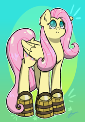 Size: 700x1000 | Tagged: safe, artist:aj flame ss6, derpibooru import, fluttershy, pegasus, g4, bucket, cute, female, mare, simple background