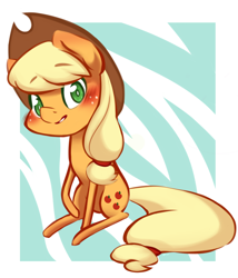 Size: 4122x4820 | Tagged: safe, artist:aisuroma, derpibooru import, applejack, earth pony, pony, absurd resolution, blushing, female, looking at you, mare, sitting, solo