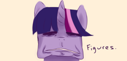 Size: 1280x616 | Tagged: safe, artist:aisuroma, derpibooru import, twilight sparkle, pony, unicorn, bust, disappointed, faic, female, mare, portrait, simple background, solo