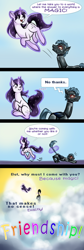 Size: 642x1920 | Tagged: safe, artist:aisuroma, derpibooru import, oc, oc only, oc:mage, pony, robot, robot pony, unicorn, comic, friendship, levitation, magic, self-levitation, tail, tail pull, telekinesis