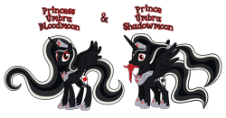 Size: 7260x3810 | Tagged: safe, anonymous artist, derpibooru import, oc, oc only, oc:prince umbra shadowmoon, oc:princess umbra bloodmoon, alicorn, pony, g4, absurd resolution, alicorn oc, beard, braid, braided beard, braided goatee, brother, brother and sister, concave belly, crown, ethereal mane, ethereal tail, eyebrows, eyelashes, facial hair, family, female, gem, goatee, happy, hoof shoes, horn, jewelry, long horn, long mane, long tail, looking, looking at you, male, mare, moustache, name, offspring, parent:oc:crown prince zenith sunshine, parent:oc:crown princess perigee moonshine, parents:oc:crown princest, physique difference, prince, princess, product of incest, regalia, royalty, show accurate, siblings, simple background, sister, slender, spread wings, stallion, standing, tail, text, thin, transparent background, twins, vector, wall of tags, wings