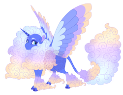 Size: 4300x3300 | Tagged: safe, artist:gigason, derpibooru import, oc, oc only, oc:nacreous cloud, alicorn, pony, alicorn oc, blue eyelashes, colored eyelashes, colored wings, colored wingtips, cyan eyes, ethereal mane, ethereal tail, female, gradient legs, gradient mane, gradient tail, horn, leonine tail, long feather, long fetlocks, magical lesbian spawn, mare, multicolored wings, obtrusive watermark, offspring, parent:oc:sun pillar, parent:princess luna, parents:canon x oc, simple background, solo, sparkly mane, sparkly tail, spread wings, standing, striped horn, tail, transparent background, unshorn fetlocks, watermark, wings