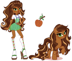 Size: 3472x2934 | Tagged: safe, artist:gihhbloonde, derpibooru import, applejack, earth pony, human, original species, pony, equestria girls, bracelet, cedar wood, closed mouth, clothes, crossover, crossover fusion, doll, doll pony, drugs, ever after high, eyeshadow, female, freckles, fusion, green eyes, hand on hip, high heels, jewelry, joint, lightly watermarked, long hair, long mane, long tail, looking at you, makeup, mare, marijuana, raised hoof, raised leg, sandals, self paradox, self ponidox, shirt, shoes, shorts, simple background, skirt, smiling, socks, suspenders, tail, transparent background, watermark, wood pony