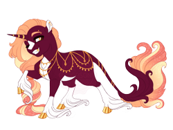 Size: 3600x2700 | Tagged: safe, artist:gigason, derpibooru import, oc, oc only, oc:gold accent, pony, unicorn, blaze (coat marking), coat markings, colored hooves, ear piercing, earring, eyebrow piercing, facial markings, fangs, feminine stallion, gold hooves, gold tooth, golden eyes, gradient mane, gradient tail, grin, hoof polish, hooves, horn, jewelry, leonine tail, long feather, long fetlocks, long mane, long tail, male, obtrusive watermark, one eye closed, pale belly, parent:oc:cabernet, parent:sassy saddles, piercing, ponytail, raised hoof, raised leg, simple background, smiling, socks (coat marking), solo, sparkly mane, sparkly tail, stallion, standing, striped horn, tail, transparent background, unshorn fetlocks, watermark, wink