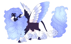 Size: 4300x2700 | Tagged: safe, artist:gigason, derpibooru import, oc, oc only, oc:restless night, pegasus, pony, black hooves, blaze (coat marking), blue eyes, bonnet (coat marking), coat markings, colored hooves, colored wings, ethereal mane, ethereal tail, facial markings, feminine stallion, fluffy hair, frown, gradient mane, gradient tail, gradient wings, hoof polish, leonine tail, long tail, male, multicolored wings, obtrusive watermark, offspring, parent:princess luna, parent:trouble shoes, pegasus oc, poofy mane, simple background, solo, spread wings, stallion, tail, transparent background, unshorn fetlocks, watermark, wings, worried