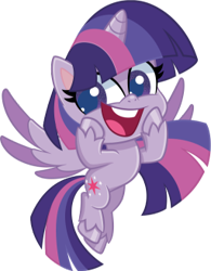 Size: 256x328 | Tagged: safe, derpibooru import, twilight sparkle, twilight sparkle (alicorn), alicorn, g4.5, my little pony: pony life, 2d, chibi, flying, happy, looking at you, official, simple background, smiling, smiling at you, solo, transparent background