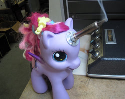 Size: 1170x926 | Tagged: safe, starsong, pegasus, g3, g3.5, diy, irl, photo, soldering iron, technically an alicorn?, toy, toy abuse, wat