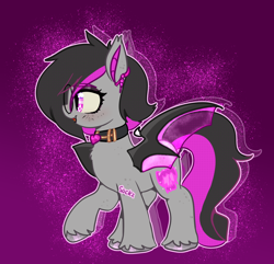 Size: 1122x1083 | Tagged: safe, artist:nyansockz, derpibooru import, oc, oc:fangtasia, bat pony, glasses, simple background