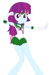 Size: 597x915 | Tagged: artist needed, safe, derpibooru import, mystery mint, human, better together, equestria girls, g4, a queen of clubs, sailor jupiter, sailor moon (series), simple background, solo, transparent background