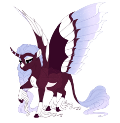 Size: 3600x3700 | Tagged: safe, artist:gigason, derpibooru import, oc, oc only, oc:cabernet, alicorn, pony, cloven hooves, colored wings, female, mare, multicolored wings, obtrusive watermark, simple background, solo, transparent background, unshorn fetlocks, watermark, wings