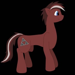 Size: 1280x1280 | Tagged: safe, artist:albinoraynedeer, derpibooru import, oc, oc only, earth pony, pony, black background, concave belly, earth pony oc, side view, simple background, solo