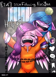 Size: 1487x2048 | Tagged: safe, artist:cozziesart, izzy moonbow, pipp petals, pony, prison outfit