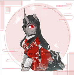 Size: 2240x2256 | Tagged: safe, artist:weixin635, derpibooru import, pony, unicorn, chinese dress, clothes, dress, heaven official's blessing, hua cheng, male, solo, stallion