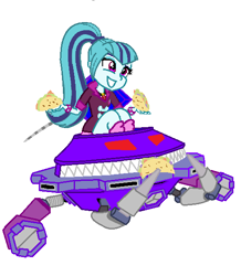 Size: 510x586 | Tagged: safe, artist:mlpandboboiboyfan, derpibooru import, sonata dusk, human, robot, equestria girls, g4, rainbow rocks, boboiboy, destroyer probe, food, simple background, smiling, sonataco, taco, white background