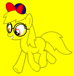 Size: 572x585 | Tagged: safe, artist:spitfirethepegasusfan39, artist:thatponybasemaker, derpibooru import, earth pony, pony, g4, adult blank flank, base used, blank flank, brave, clothes, glasses, grin, hat, male, mr. brave, mr. men, mr. men little miss, ponified, simple background, smiling, solo, species swap, stallion, trotting, yellow background