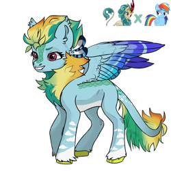 Size: 1080x1080 | Tagged: safe, artist:misty-periwinkle, derpibooru import, rain shine, rainbow dash, oc, hybrid, 2022, concave belly, female, magical lesbian spawn, offspring, parent:rainbow dash, parent:rainshine, parents:dashine, simple background, solo, transparent background