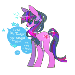 Size: 850x850 | Tagged: safe, artist:cutesykill, derpibooru import, twilight sparkle, unicorn twilight, pony, unicorn, g4, ..., alternate hair color, angry, annoyed, big ears, blue eyelashes, closed mouth, colored eyelashes, colored pupils, cutie mark, dialogue, ears, eyelashes, female, frown, grumpy, grumpy twilight, hair accessory, horn, implied princess celestia, lidded eyes, long legs, multicolored eyes, narrowed eyes, simple background, solo, sparkly mane, sparkly tail, speech bubble, standing, stars, tail, text, twilight sparkle is not amused, unamused, white background