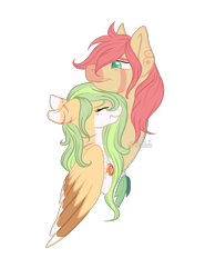 Size: 1024x1383 | Tagged: safe, artist:aledera, derpibooru import, oc, oc only, oc:april, oc:larkspur (scuttleguts), pegasus, pony, female, male, mare, simple background, stallion, transparent background