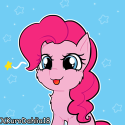 Size: 1080x1080 | Tagged: safe, artist:kurodahlia, derpibooru import, pinkie pie, earth pony, pony, g4, blue background, looking at you, simple background, solo