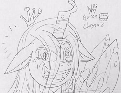 Size: 2225x1708 | Tagged: safe, derpibooru import, queen chrysalis, changeling, changeling queen, g4, solo, traditional art