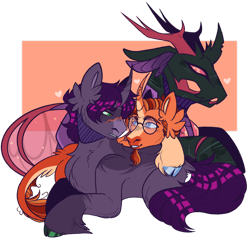 Size: 1280x1280 | Tagged: safe, artist:firebugfirenzical, derpibooru import, pharynx, shadow lock, sunburst, changedling, changeling, pony, g4, alternate design, lying down, prince pharynx, prone