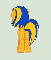 Size: 456x538 | Tagged: safe, artist:mlpfan3991, derpibooru import, oc, oc:flare spark, pegasus, pony, g4, butt, featureless crotch, female, plot, rear view, simple background, solo