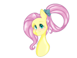 Size: 2224x1668 | Tagged: safe, artist:shqnnyhere, derpibooru import, fluttershy, pegasus, pony, g4, bust, female, simple background, solo, transparent background