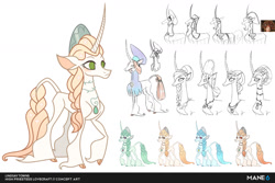 Size: 1280x857 | Tagged: safe, artist:lindsay towns, derpibooru import, classical unicorn, unicorn, them's fightin' herds, cloven hooves, community related, concept art, high priestess lovecraft (tfh), horn, leonine tail, simple background, unshorn fetlocks, white background