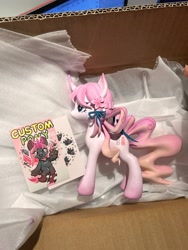 Size: 3024x4032 | Tagged: safe, artist:七彩皮休, derpibooru import, oc, pony, box, customized toy, irl, photo, solo, toy